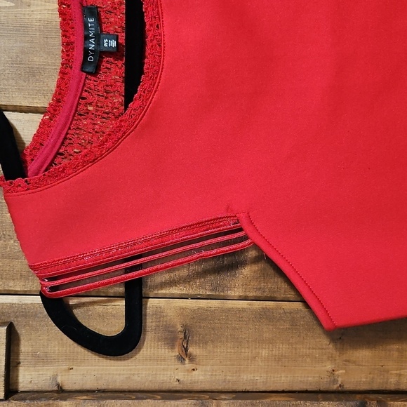 Dynamite Cherry Red Lace Racerback Tank Top Size S - Picture 2 of 11